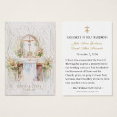 カトリック教会の祭壇 結婚 祈りのカード (正面&裏面)