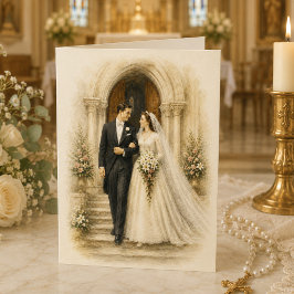 カトリック教会の結婚おめでとう カテドラルドア カード