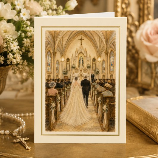 カトリック教会の結婚式おめでとう カード
