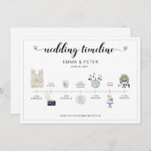 カトリック教会の結婚式の日タイムラインプログラム (正面/裏面)