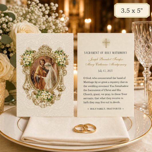 カトリック教会の結婚式の祈りの聖カード ノートカード