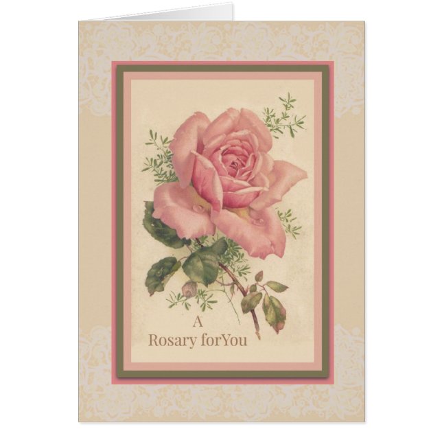 カトリック教会の聖なるロザリオ祈ピンクのバラがあなたのために (正面)