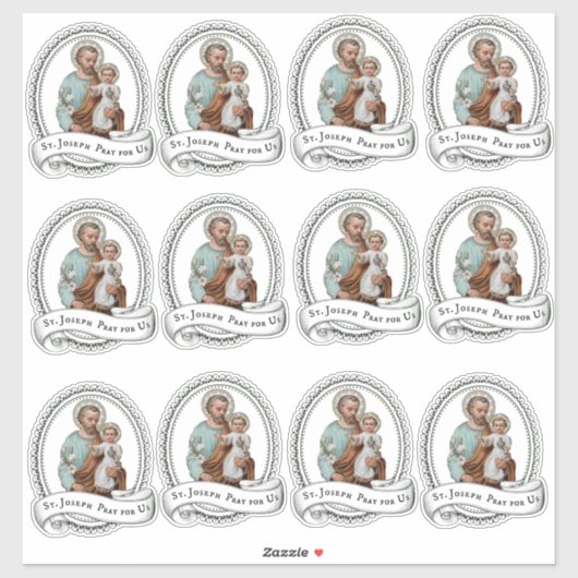 カトリック教会の聖ヨセフと子イエスの宗教 シール (シート)