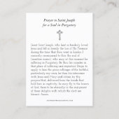 カトリック教会の聖ヨセフ祈りの言葉の魂 名刺 (裏面)