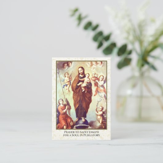 カトリック教会の聖ヨセフ祈りの言葉の魂 名刺 (スタンド正面)