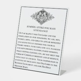 カトリック教会の質素な服装ガイドライン 台座サイン