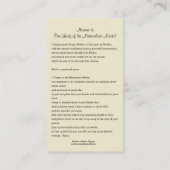 カトリック教会ノヴェナへ賛美ヴァージンマリー 名刺 (裏面)