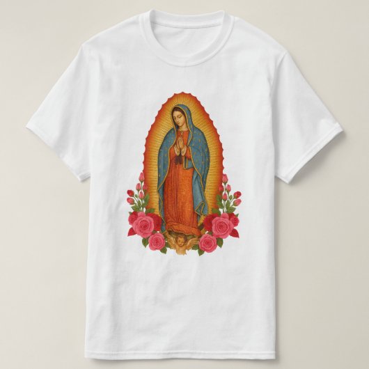 カトリック教会 グアダルーペの聖母 聖母マリア Tシャツ (デザイン正面)