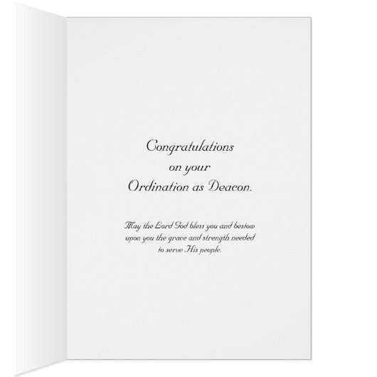 カトリック教会Deacon調整GreetingCard (内側 (右))