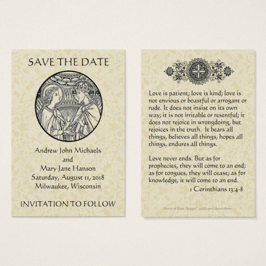 カトリック教徒が結婚カードを守る (正面&裏面)