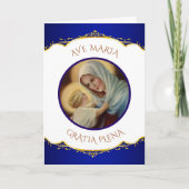 カトリック教徒によって聖母マリアの賛美されるベビーイエス・キリスト シーズンカード (正面)