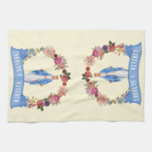 カトリック教徒によって聖母マリアの賛美される宗教花柄 キッチンタオル (横)