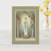 カトリック教徒によって聖母マリア賛美されるルルドの神聖な数珠 カード (黄色い花)