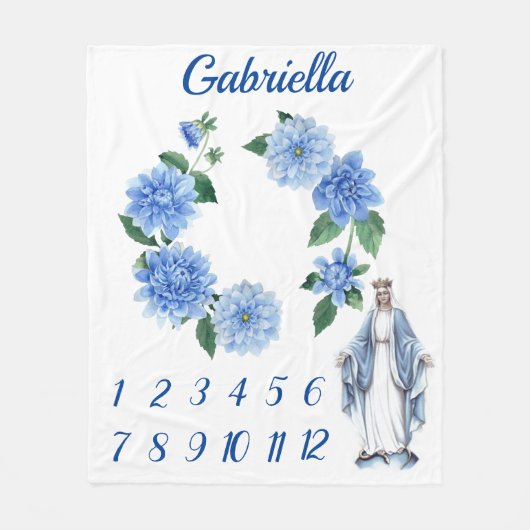 カトリック教徒によって賛美される聖母マリアのベビーのマイル標石 フリースブランケット (正面)