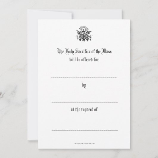 カトリック教徒の意志供述親忘れ ノートカード (裏面)