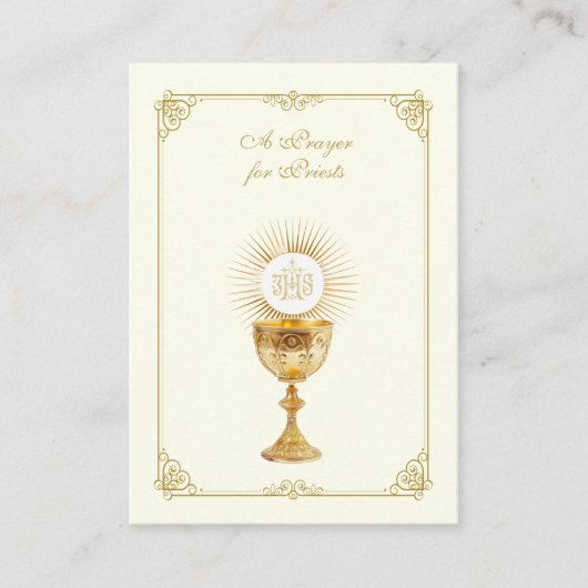 カトリック教徒の聖職者のための祈りの言葉 プレイスカード (正面)