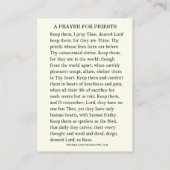 カトリック教徒の聖職者のための祈りの言葉 プレイスカード (裏面)