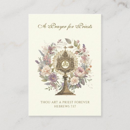 カトリック教徒の聖職者のための祈りの言葉 プレイスカード (正面)