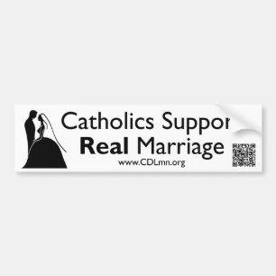 カトリック教徒は実質の結婚を支えます バンパーステッカー