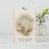 カトリック教派ヴィンテージ赤ちゃんシャワー 招待状 (スタンド正面)