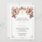 カトリック教結婚教の金ゴールドクロスバラ 招待状 (正面)