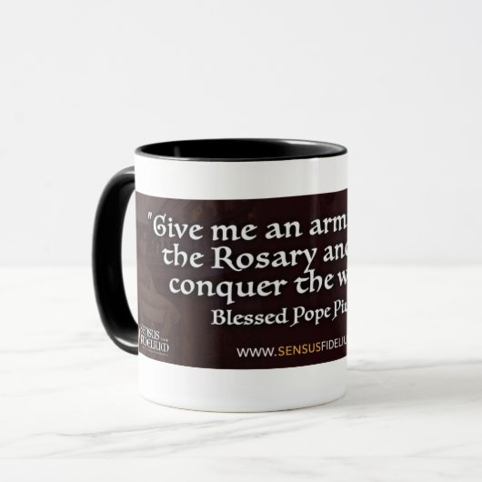 カトリック教聖ロザリオ法王宗教引用文 マグカップ (正面左)