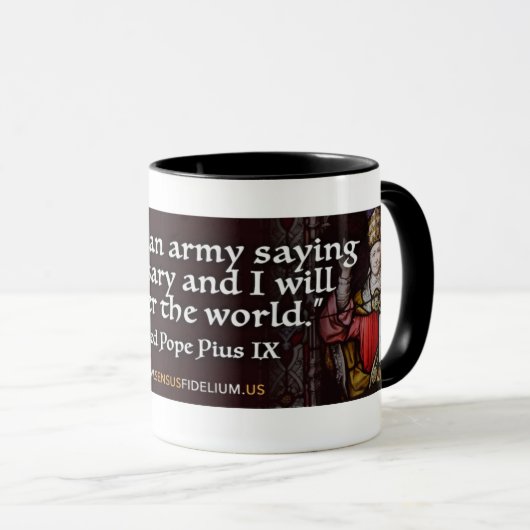カトリック教聖ロザリオ法王宗教引用文 マグカップ (正面右)