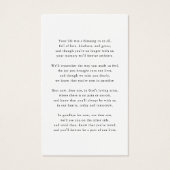 カトリック教葬儀記念祈りの言葉カード (裏面)