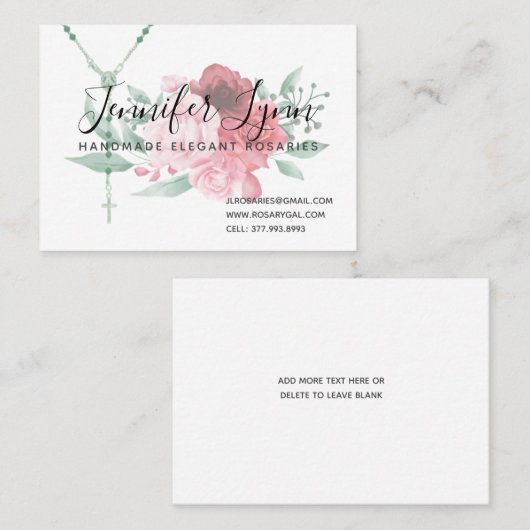 カトリック数珠バラ宗教フローラ 名刺 (正面/裏面)