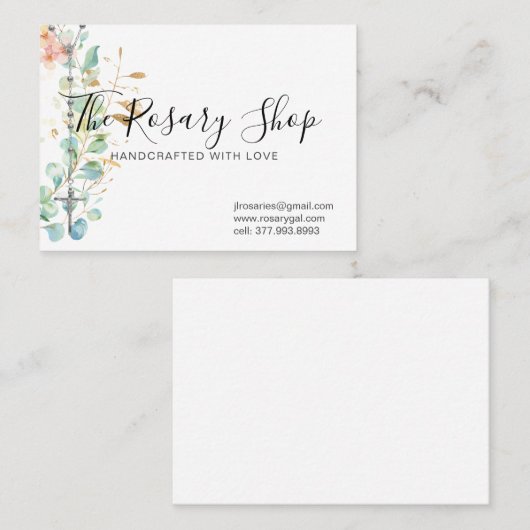 カトリック数珠ユーカリの宗教フローラ 名刺 (正面/裏面)