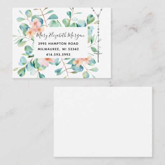 カトリック数珠ユーカリの宗教フローラ 名刺 (正面/裏面)