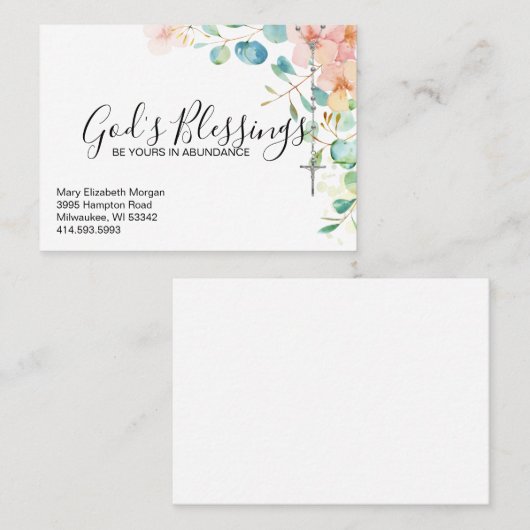 カトリック数珠ユーカリの宗教フローラ 名刺 (正面/裏面)