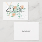 カトリック数珠宗教桃フローラ 名刺 (正面/裏面)