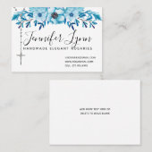 カトリック数珠宗教青フローラ 名刺 (正面/裏面)