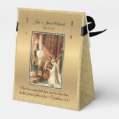カトリック新郎新婦Mary St. Joseph金ゴールドダマスク フェイバーボックス (裏面サイド)