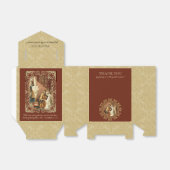 カトリック新郎新婦Mary St. Joseph金ゴールドダマスク フェイバーボックス (折り畳みなし)
