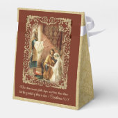 カトリック新郎新婦Mary St. Joseph金ゴールドダマスク フェイバーボックス (裏面サイド)