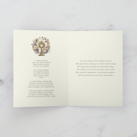 カトリック正チャーリスティック宿主聖なる書物、 経典祈りの言葉 カード (内部)