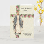 カトリック母の日の宗教ヴァージンマリア カード (黄色い花)