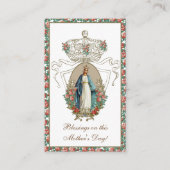 カトリック母の日の思い出の聖札 名刺 (正面)