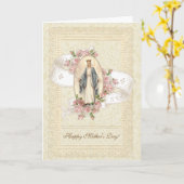 カトリック母の日の母マリア カード (黄色い花)