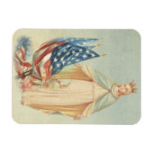 カトリック母マリア米国国旗の宗教 マグネット (横)