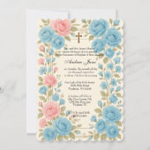 カトリック洗礼フローライエス賛美マザー 招待状 (正面)