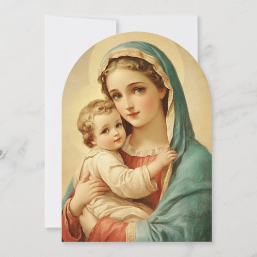 カトリック洗礼フローラマリアとイエス招待状 招待状 (裏面)