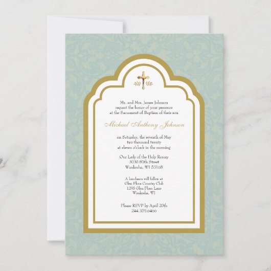 カトリック洗礼フローラマリアとイエス 招待状 (正面)