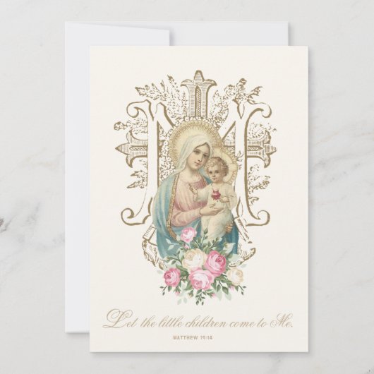 カトリック洗礼フローラマリアとイエス 招待状 (裏面)