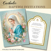 カトリック洗礼フローラマリアとイエス 招待状