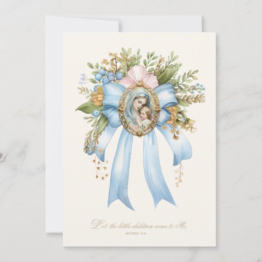 カトリック洗礼フローラマリアとイエス 招待状 (裏面)