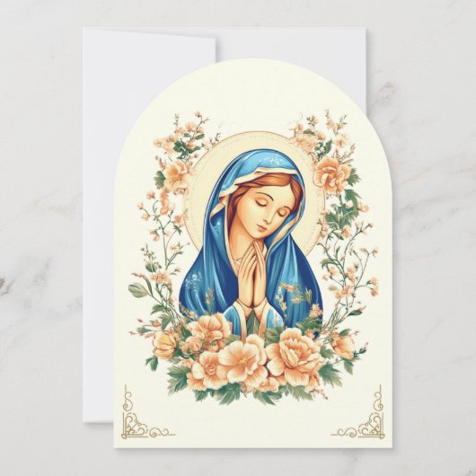 カトリック洗礼《キリスト教》洗礼式や命名式フローラマリア 招待状 (裏面)