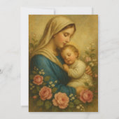 カトリック洗礼《キリスト教》洗礼式や命名式マリアとイエス 招待状 (裏面)